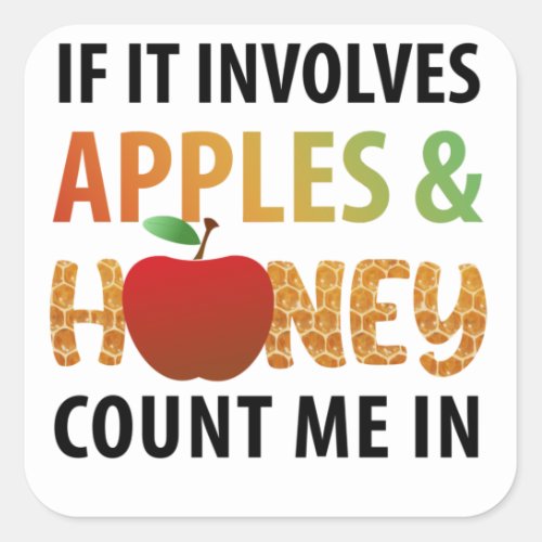 Rosh Hashanah apples and honey  Classic Round Stic Square Sticker