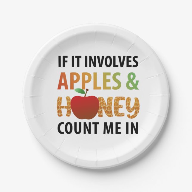 Rosh Hashanah apples and honey T-Shirt Paper Plates (Front)
