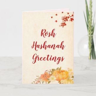 Rosh Hashanah Autumn Flowers Holiday Card