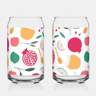 Rosh Hashanah Can Glass