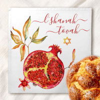 Rosh Hashanah Chic Red Pomegranate Challah Cover