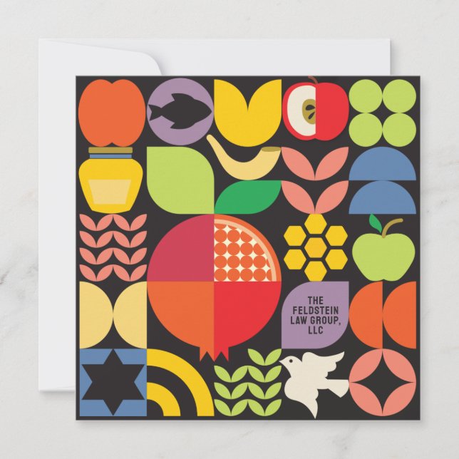 Rosh Hashanah Corporate Jewish New Year Greetings Card (Front)