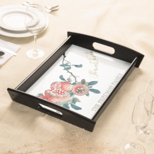 Rosh Hashanah Family Elegant New Year Pomegranate Serving Tray