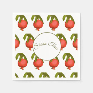 Rosh Hashanah Feast New Year Sweet Pomegranate Napkins