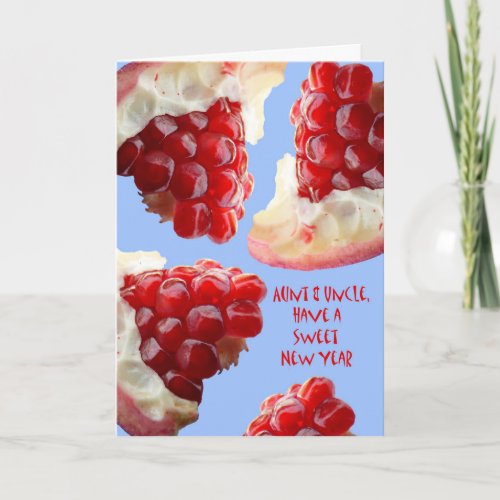 Rosh Hashanah for Aunt and Uncle Pomegranate Holiday Card