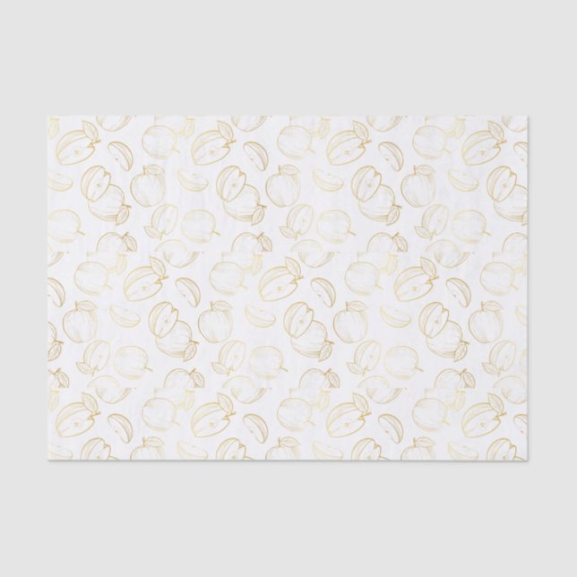 Rosh Hashanah Gold Apples Shana Tova Elegant  Tissue Paper (Front)