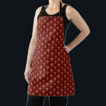 Rosh Hashanah Gold Jewish Menorah Symbol Burgundy Apron<br><div class="desc">Rosh hashanah gold Jewish menorah symbol design in all over apron, Burgundy back ground, for the Jewish New Year, Rosh Hashanah. Hebrew holiday, simple and practical, Suitable for all year round Intended for anyone celebrating the holiday to enjoy :) can change the background color and customize it to your liking....</div>