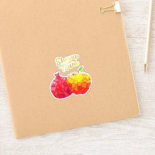 Rosh Hashanah Gorgeous Pomegranates Kiss-cut Vinyl Sticker