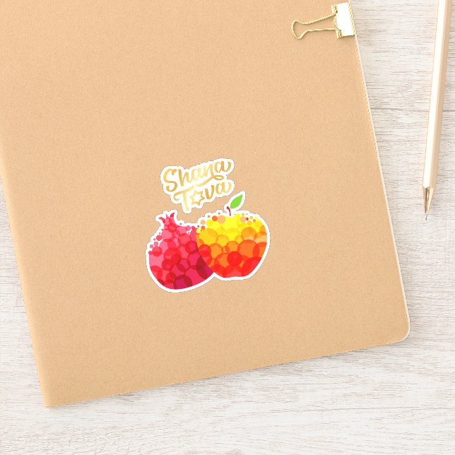 Rosh Hashanah Gorgeous Pomegranates Kiss-cut Vinyl Sticker (Notebook)