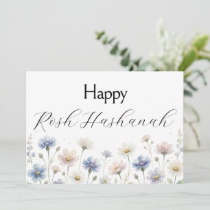 Rosh Hashanah Greeting Card, Wildflowers, Floral Invitation