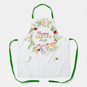 Rosh Hashanah Happy Challah Days Colorful Flora Apron