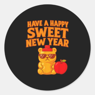 Rosh Hashanah Happy Sweet New Year Honey Bear Jewi Classic Round Sticker