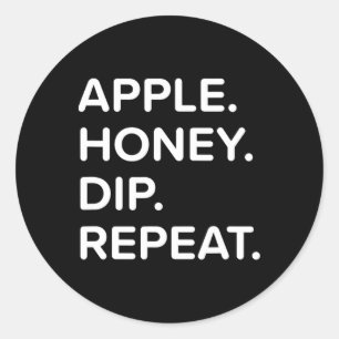 Rosh Hashanah Honey Dip Repeat Jewish New Year 202 Classic Round Sticker