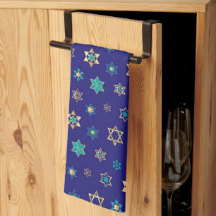 Rosh Hashanah Jewish Holidays Star of David Blue Kitchen Towel