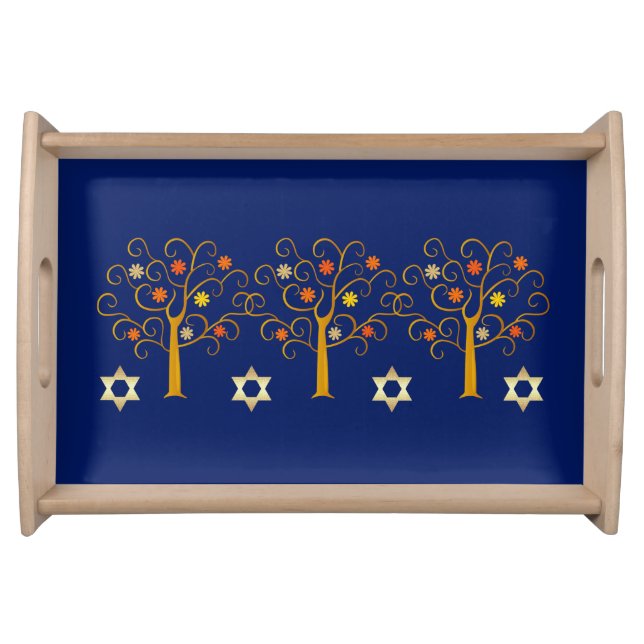 Rosh Hashanah | Jewish New Year Challah Serving Tray (Front)