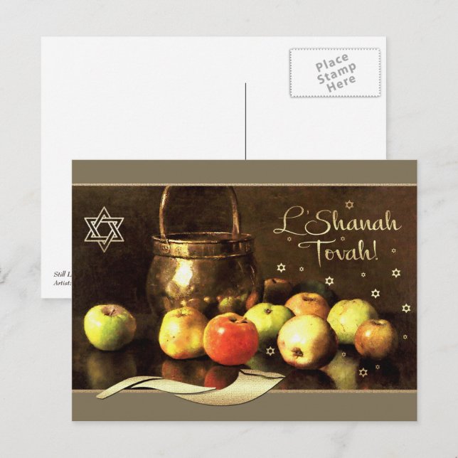 Rosh Hashanah | Jewish New Year Fine Art  Holiday Postcard (Front/Back)