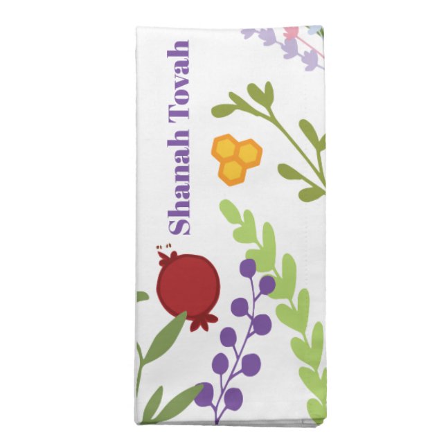 Rosh Hashanah Jewish New Year Greetings-English Ho Cloth Napkin (Folded)