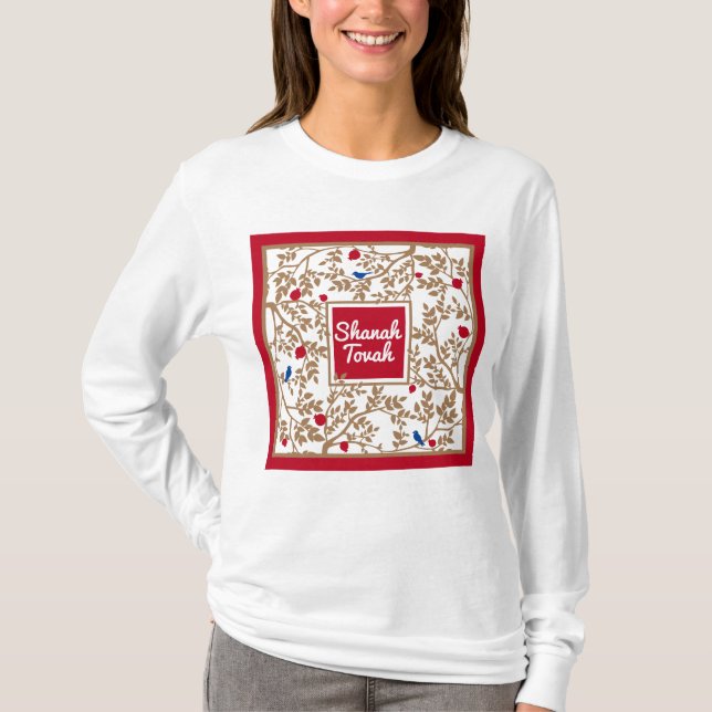 Rosh Hashanah Jewish New Year Greetings T-Shirt (Front)