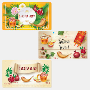 Rosh Hashanah Jewish New Year Holiday KOSHER FOOD Kids' Labels