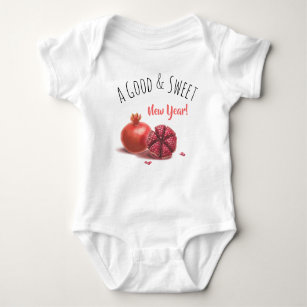 Rosh Hashanah Jewish New Year Holiday Pomegranates Baby Bodysuit