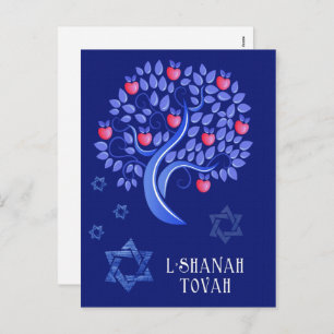 Rosh Hashanah. Jewish New Year Holiday Postcard