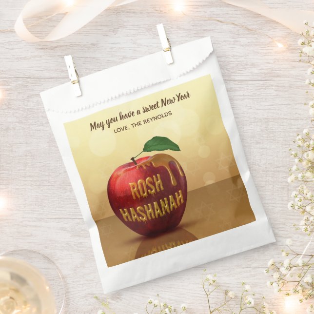Rosh Hashanah Jewish New Year Honey Apple Favor Bag (Clipped)