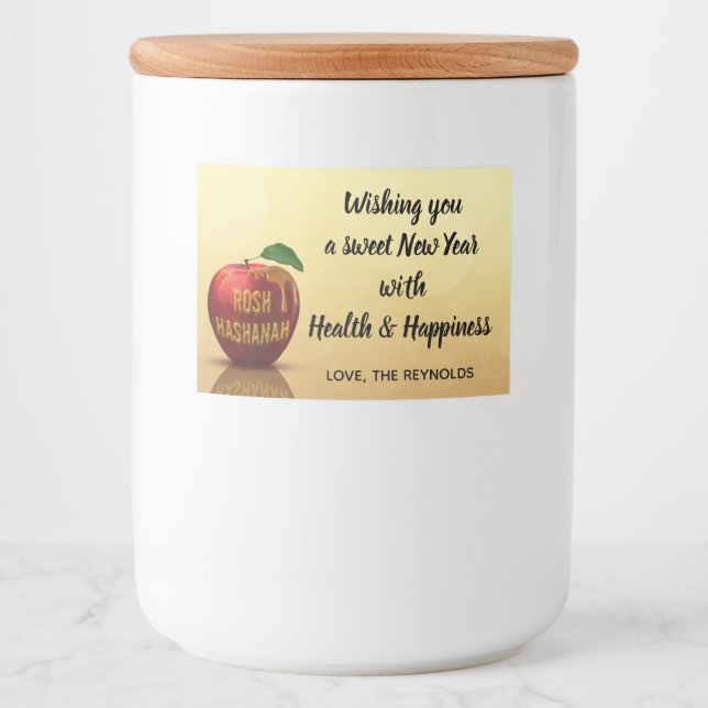Rosh Hashanah Jewish New Year Honey Apple Food Label (Front)