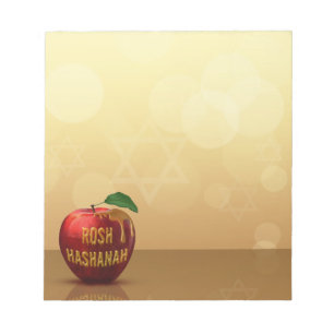 Rosh Hashanah Jewish New Year Honey Apple Notepad