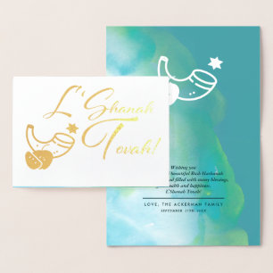 Rosh Hashanah Jewish New Year Luxury Foil Card