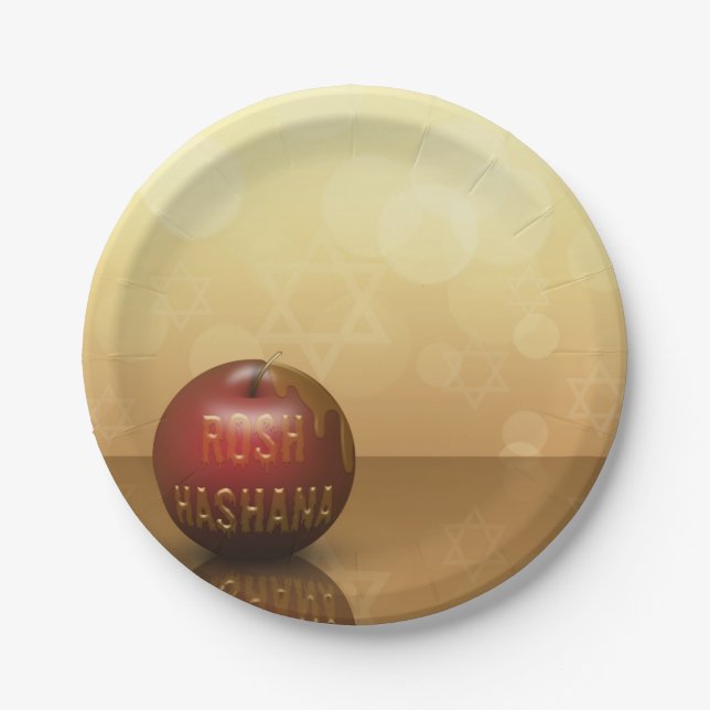 Rosh Hashanah Jewish New Year - Paper Plate (Front)