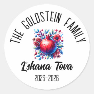 Rosh Hashanah Jewish New Year Personalized Name Ho Classic Round Sticker