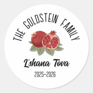 Rosh Hashanah Jewish New Year Personalized Name Ho Classic Round Sticker