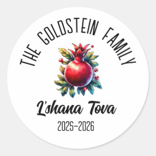 Rosh Hashanah Jewish New Year Personalized Name Ho Classic Round Sticker