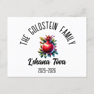 Rosh Hashanah Jewish New Year Personalized Name Ho Holiday Postcard
