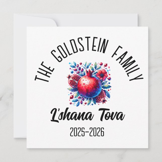 Rosh Hashanah Jewish New Year Personalized Name  Holiday Card (Front)