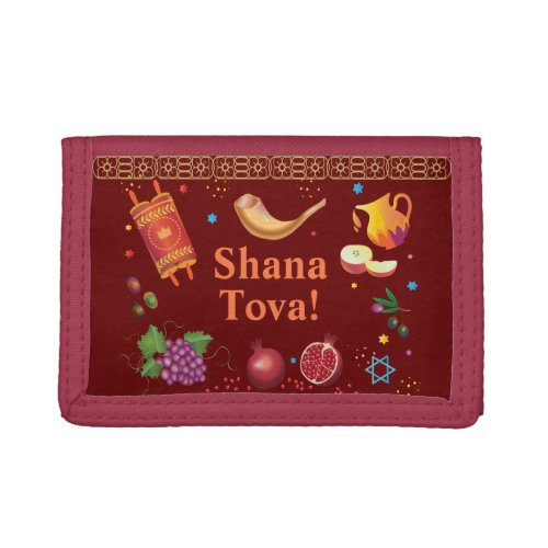 Rosh Hashanah Jewish New Year Shana Tova Trifold Wallet