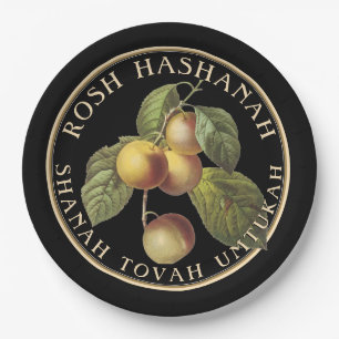 Rosh Hashanah Jewish New Year Shanah Tovah Paper Plates