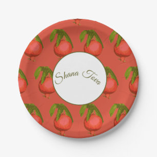 Rosh Hashanah Jewish New Year Sweet Pomegranate Paper Plates