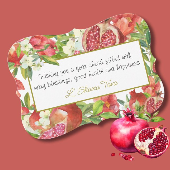 Rosh Hashanah Jewish Pomegranate New Year Greeting Holiday Card (Creator Uploaded)