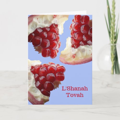 Rosh Hashanah LShanah Tovah Pomegranate Pieces Holiday Card