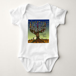 Rosh Hashanah L'Shanah Tovah Tree Of Life Menorah Baby Bodysuit