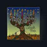 Rosh Hashanah L'Shanah Tovah Tree Of Life Menorah Button<br><div class="desc">You are viewing The Lee Hiller Designs Collection of Home and Office Decor,  Apparel,  Gifts and Collectibles. The Designs include Lee Hiller Photography and Mixed Media Digital Art Collection. You can view her Nature photography at http://HikeOurPlanet.com/ and follow her hiking blog within Hot Springs National Park.</div>