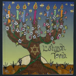 Rosh Hashanah L'Shanah Tovah Tree Of Life Menorah Cloth Napkin<br><div class="desc">You are viewing The Lee Hiller Designs Collection of Home and Office Decor,  Apparel,  Gifts and Collectibles. The Designs include Lee Hiller Photography and Mixed Media Digital Art Collection. You can view her Nature photography at http://HikeOurPlanet.com/ and follow her hiking blog within Hot Springs National Park.</div>