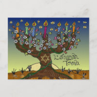 Rosh Hashanah L'Shanah Tovah Tree Of Life Menorah