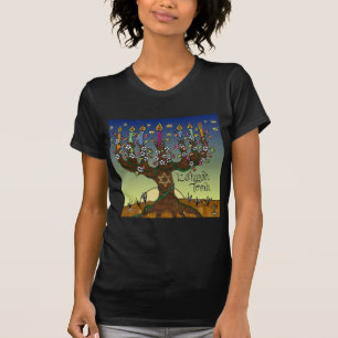 Rosh Hashanah L'Shanah Tovah Tree Of Life Menorah T-Shirt