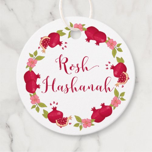 Rosh Hashanah New Year Pomegranate Flower Gift Tag