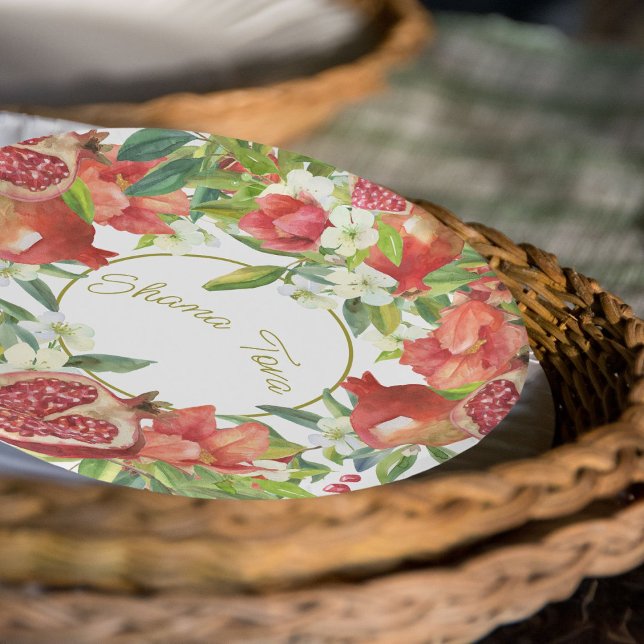 Rosh Hashanah New Year Sweet Pomegranate Feast  Paper Plates (Creator Uploaded)