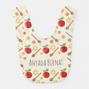 Rosh Hashanah Pattern Baby Bib