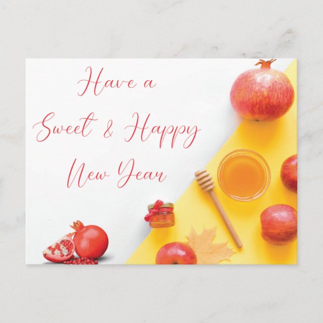 Rosh Hashanah Shana Tova Jewish New Year Wishing Postcard (Front)