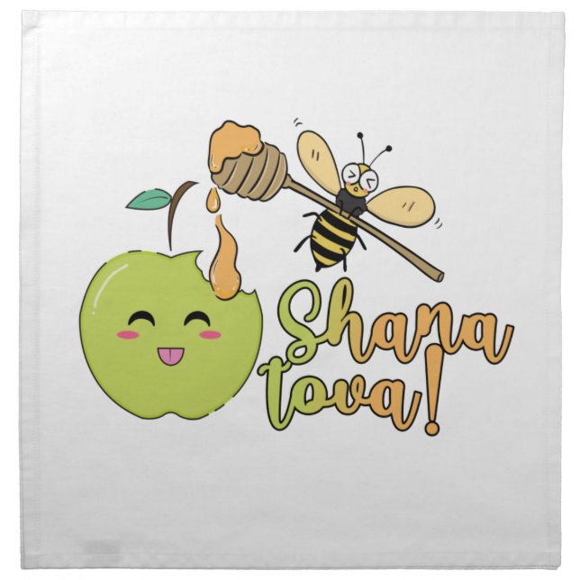 Rosh Hashanah Shava tova party decor Cloth Napkin (Front)